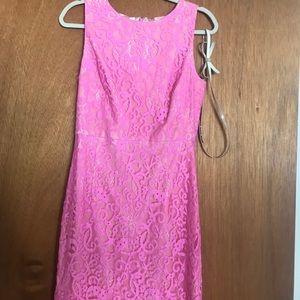 Donna Morgan pink lace dress